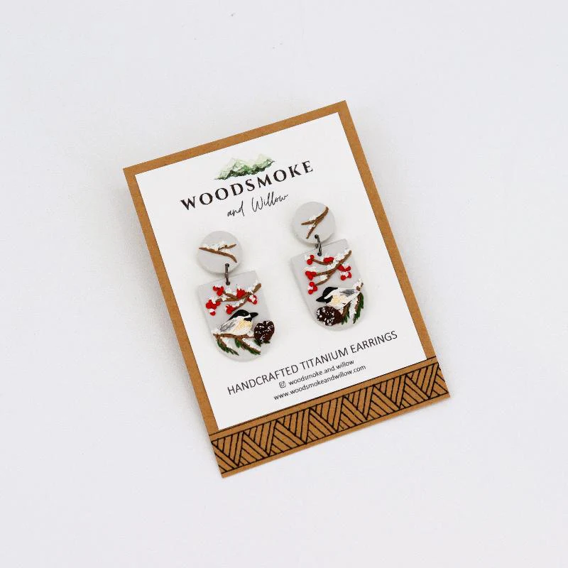 Winter Chickadee Earrings