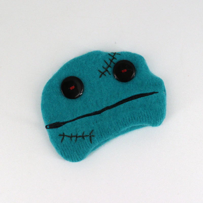 Zippered Upcycled Fabric Mouth Wallet - Image 4