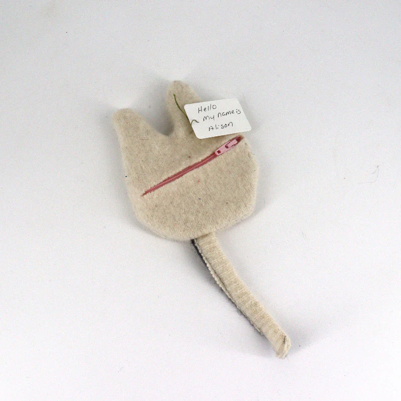 Zippered Upcycled Fabric Cat Wallet - Image 4